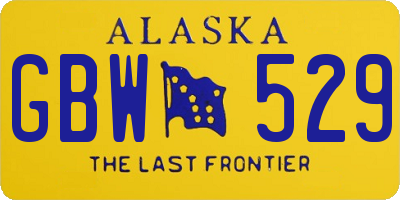 AK license plate GBW529