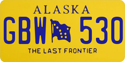 AK license plate GBW530