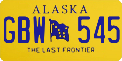 AK license plate GBW545