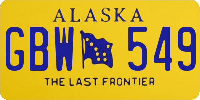 AK license plate GBW549