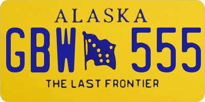 AK license plate GBW555