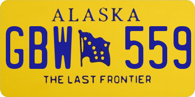 AK license plate GBW559