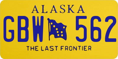 AK license plate GBW562