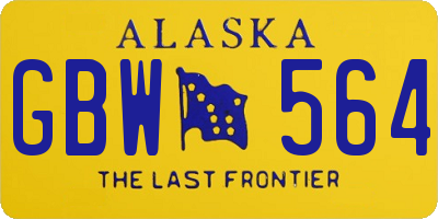 AK license plate GBW564