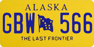 AK license plate GBW566
