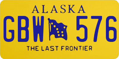 AK license plate GBW576