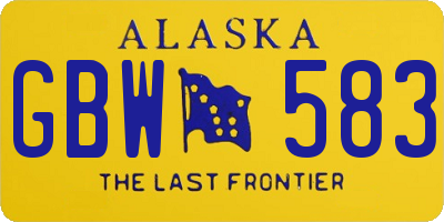 AK license plate GBW583