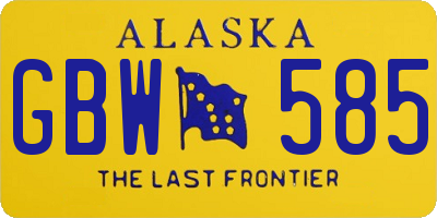 AK license plate GBW585