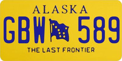 AK license plate GBW589