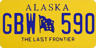 AK license plate GBW590
