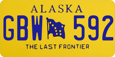 AK license plate GBW592