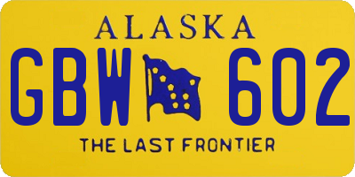 AK license plate GBW602