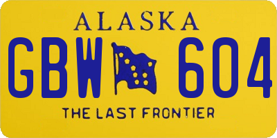 AK license plate GBW604