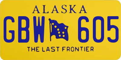 AK license plate GBW605