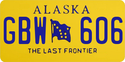 AK license plate GBW606