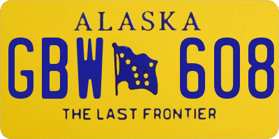 AK license plate GBW608