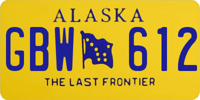 AK license plate GBW612