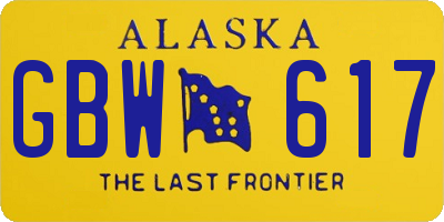 AK license plate GBW617