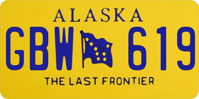 AK license plate GBW619
