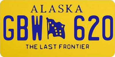 AK license plate GBW620