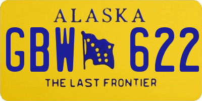 AK license plate GBW622