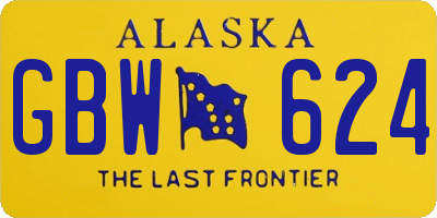 AK license plate GBW624