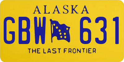 AK license plate GBW631
