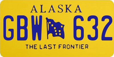 AK license plate GBW632