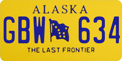 AK license plate GBW634