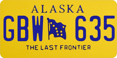 AK license plate GBW635