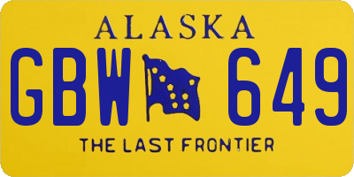 AK license plate GBW649