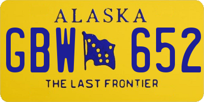 AK license plate GBW652