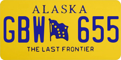 AK license plate GBW655