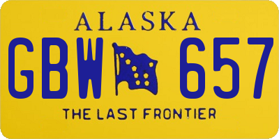AK license plate GBW657
