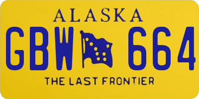 AK license plate GBW664
