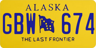 AK license plate GBW674