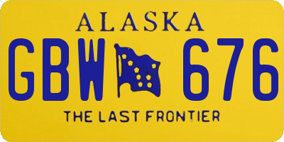 AK license plate GBW676