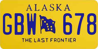 AK license plate GBW678