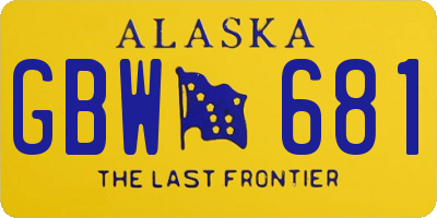 AK license plate GBW681