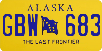 AK license plate GBW683