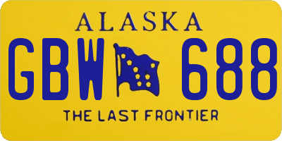 AK license plate GBW688
