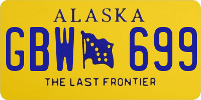 AK license plate GBW699