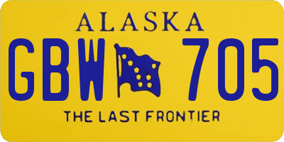 AK license plate GBW705