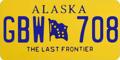 AK license plate GBW708