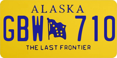AK license plate GBW710