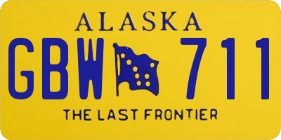 AK license plate GBW711