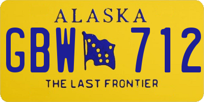 AK license plate GBW712