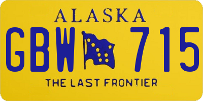 AK license plate GBW715