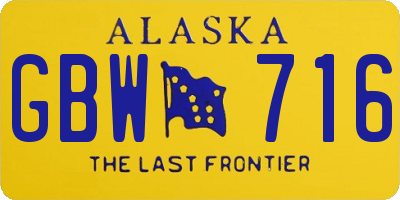AK license plate GBW716