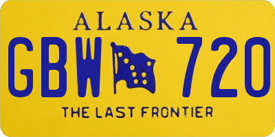 AK license plate GBW720